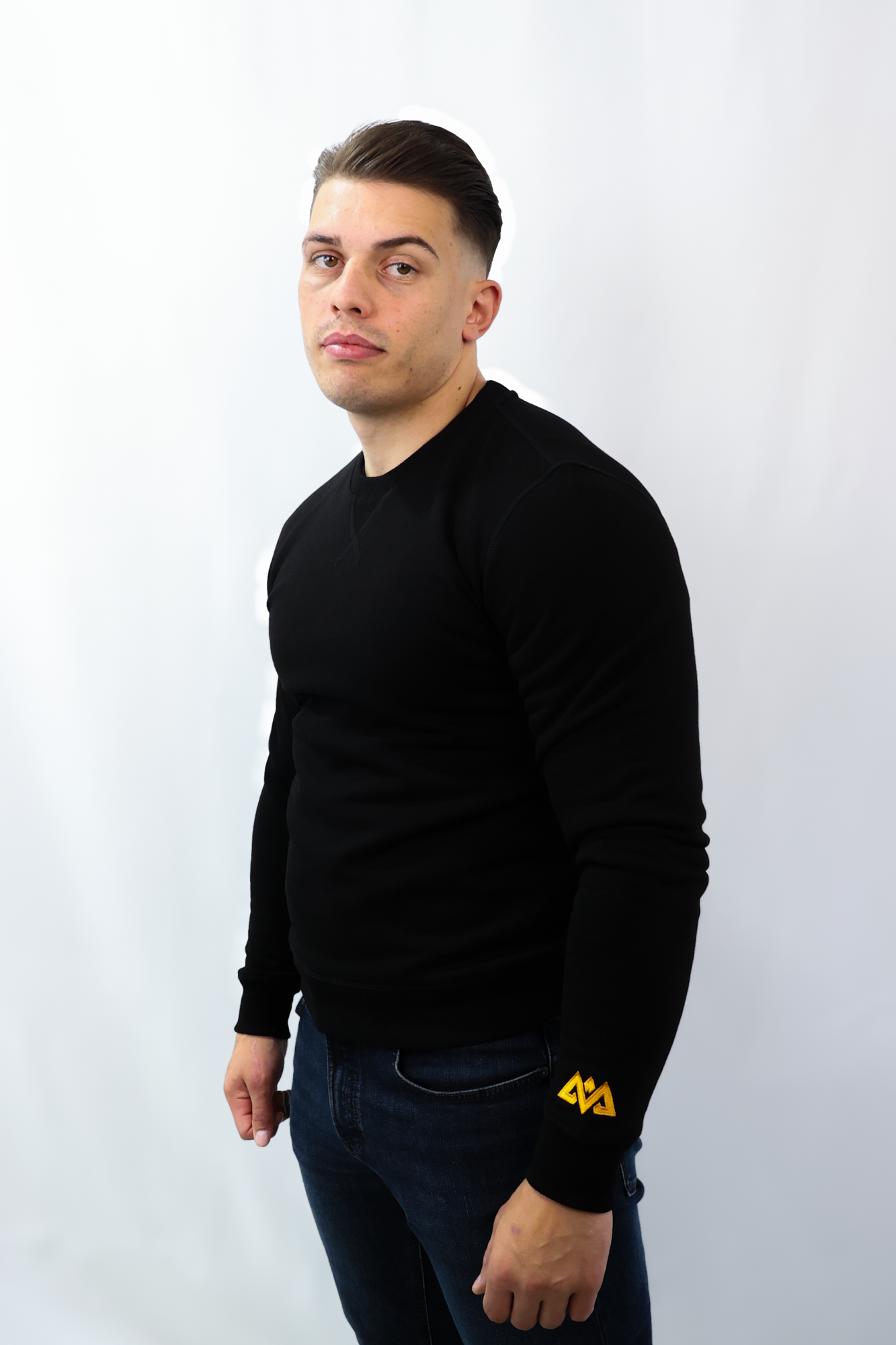 CREWNECK SIMPLE LOGO SCHWARZ