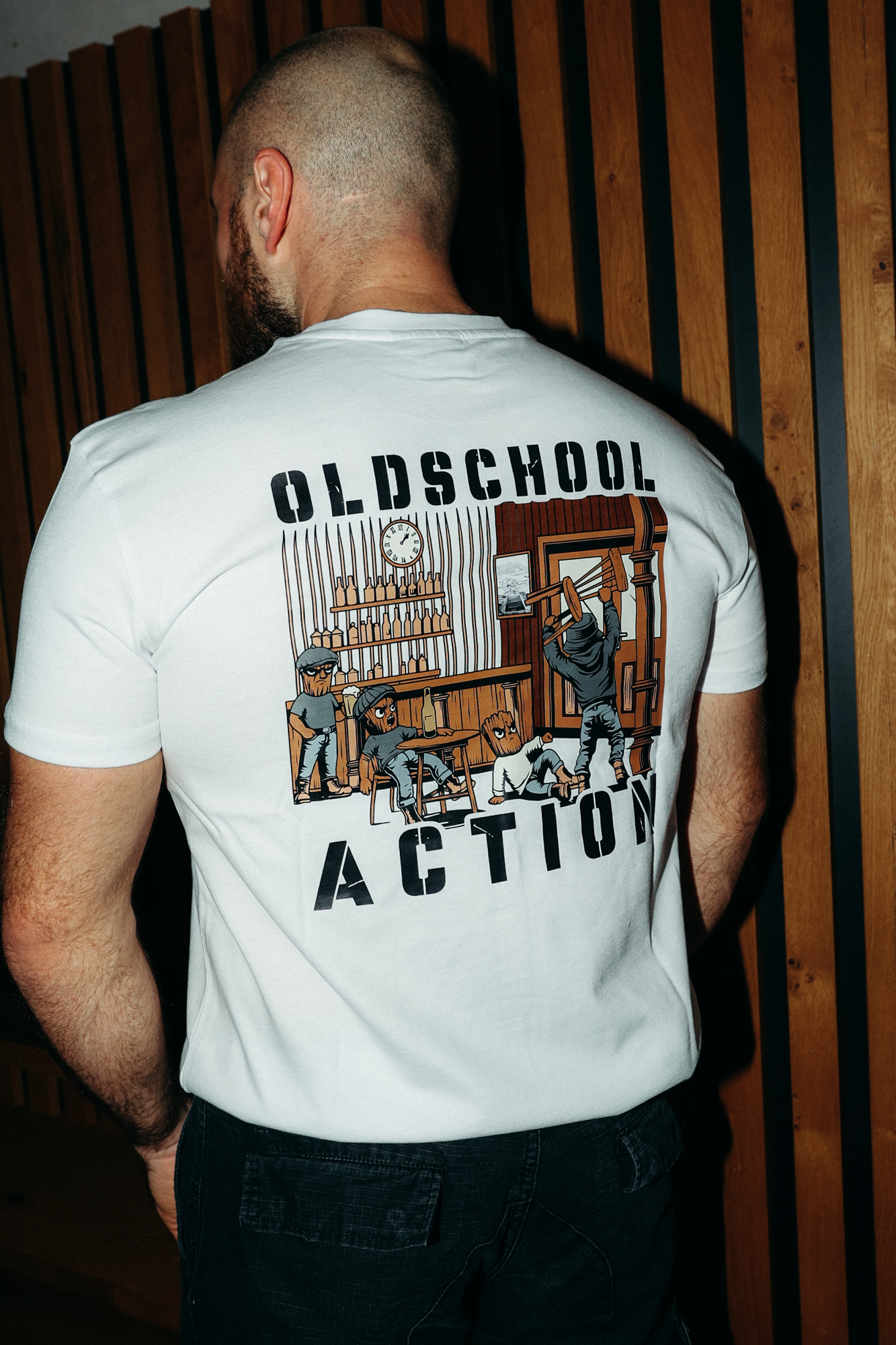 OLDSCHOOL ACTION T-SHIRT WEISS